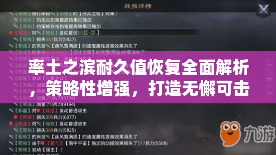 率土之滨耐久值恢复全面解析，策略性增强，打造无懈可击的坚固堡垒