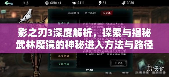 影之刃3深度解析，探索与揭秘武林魔镜的神秘进入方法与路径