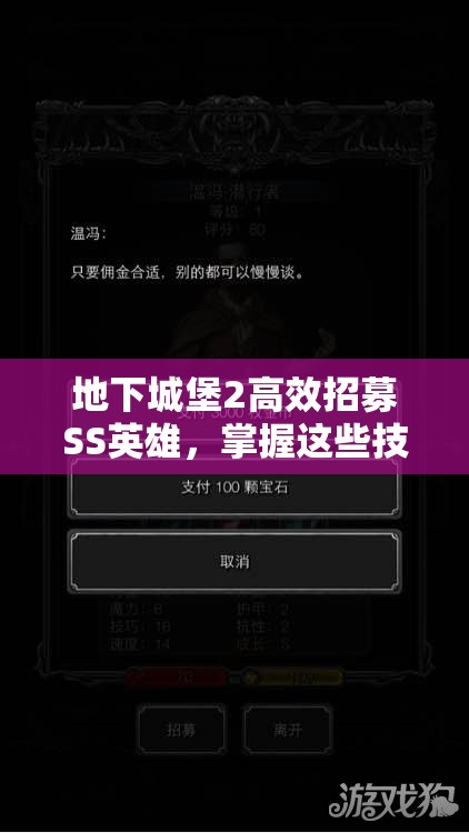 地下城堡2高效招募SS英雄，掌握这些技巧，助你轻松获得顶级英雄