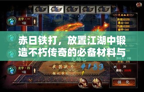 赤日铁打，放置江湖中锻造不朽传奇的必备材料与工艺之选