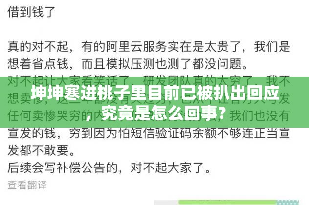 坤坤寒进桃子里目前已被扒出回应，究竟是怎么回事？