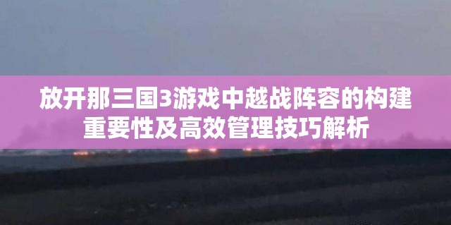 放开那三国3游戏中越战阵容的构建重要性及高效管理技巧解析