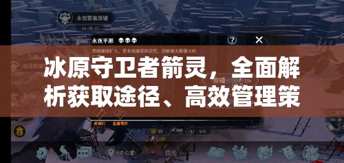 冰原守卫者箭灵，全面解析获取途径、高效管理策略与价值最大化技巧