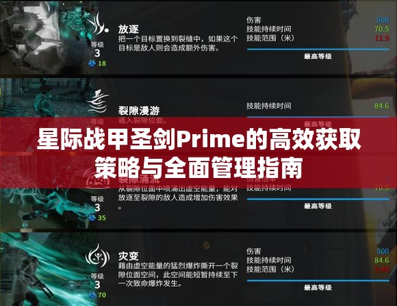 星际战甲圣剑Prime的高效获取策略与全面管理指南