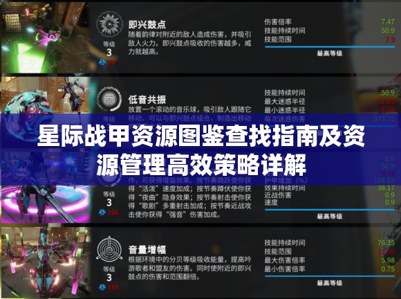 星际战甲资源图鉴查找指南及资源管理高效策略详解