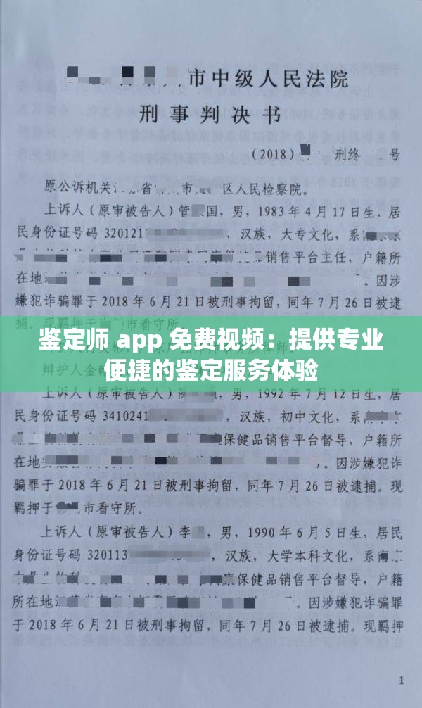 鉴定师 app 免费视频：提供专业便捷的鉴定服务体验