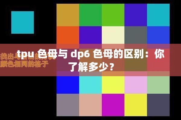 tpu 色母与 dp6 色母的区别：你了解多少？