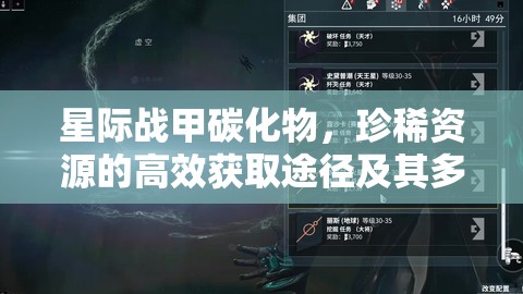 星际战甲碳化物，珍稀资源的高效获取途径及其多元化用途揭秘