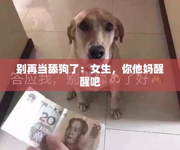 别再当舔狗了：女生，你他妈醒醒吧