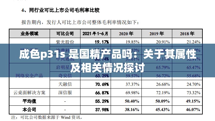 成色p31s 是国精产品吗：关于其属性及相关情况探讨