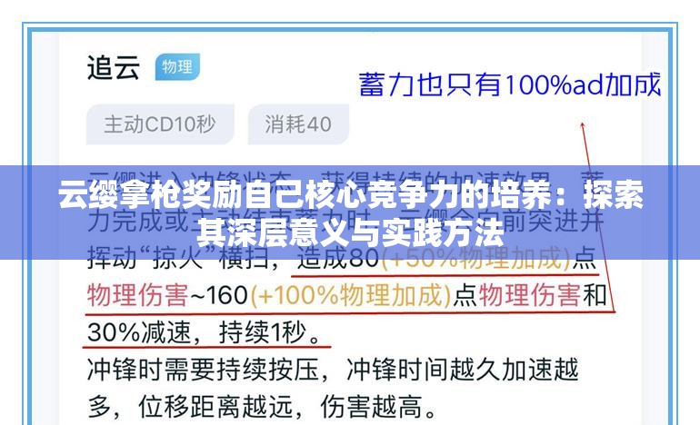 云缨拿枪奖励自己核心竞争力的培养：探索其深层意义与实践方法