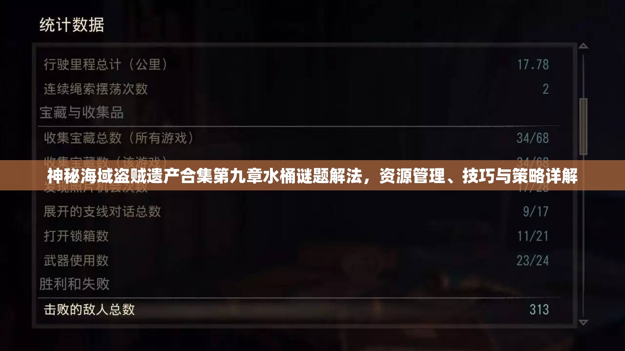 神秘海域盗贼遗产合集第九章水桶谜题解法，资源管理、技巧与策略详解