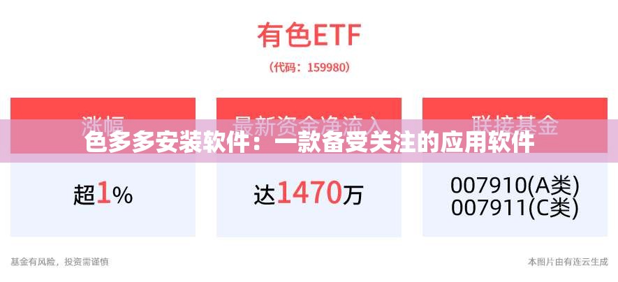 色多多安装软件：一款备受关注的应用软件