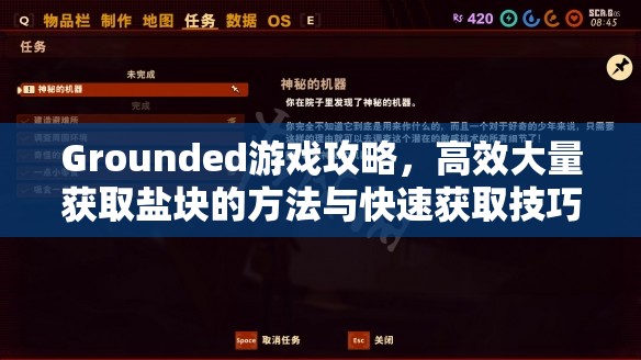 Grounded游戏攻略，高效大量获取盐块的方法与快速获取技巧介绍