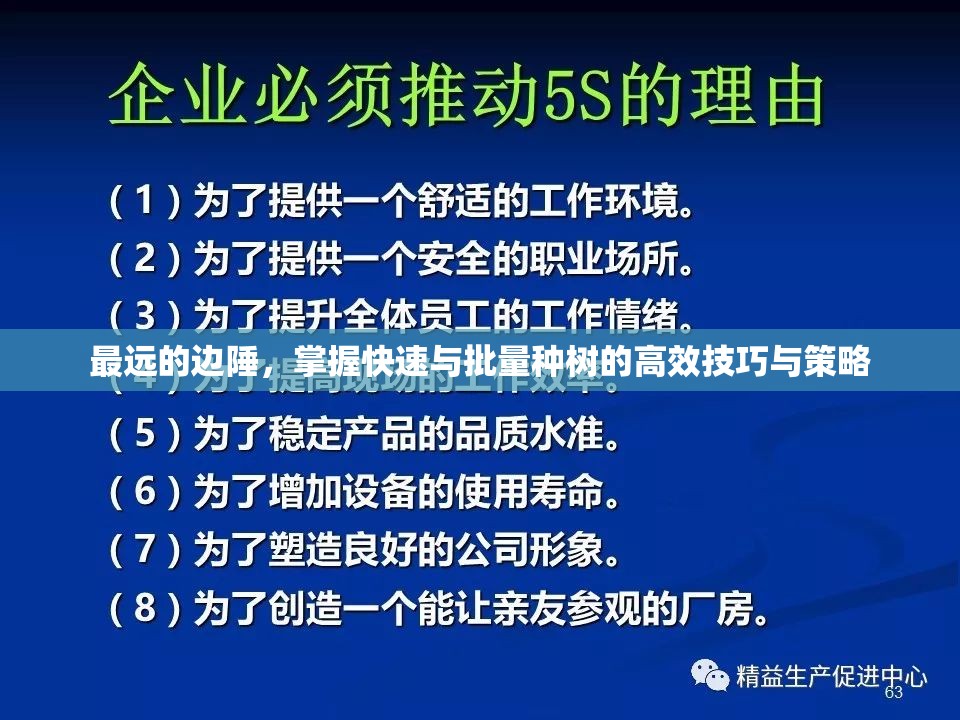 最远的边陲，掌握快速与批量种树的高效技巧与策略