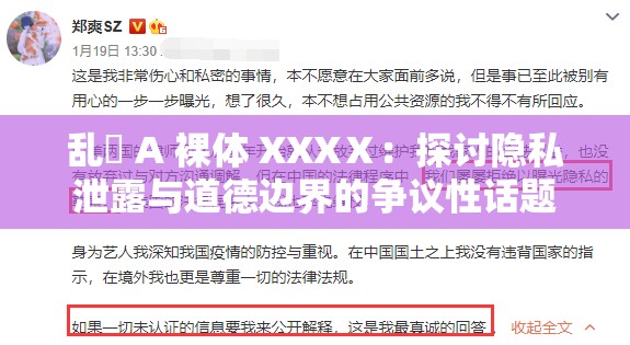 乱婬 A 裸体 XXXⅩ：探讨隐私泄露与道德边界的争议性话题