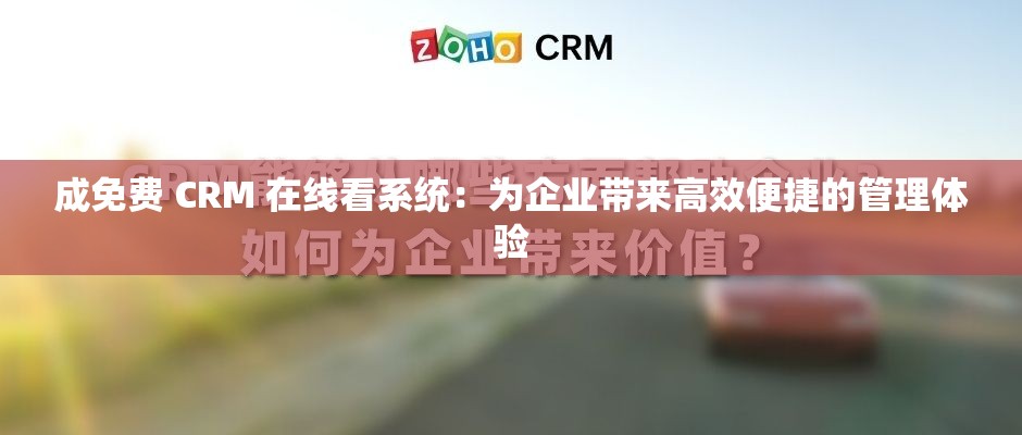 成免费 CRM 在线看系统：为企业带来高效便捷的管理体验