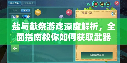 盐与献祭游戏深度解析，全面指南教你如何获取武器升级材料