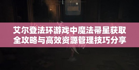 艾尔登法环游戏中魔法帚星获取全攻略与高效资源管理技巧分享