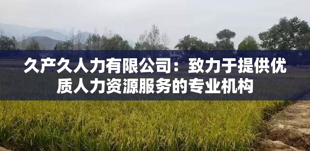 久产久人力有限公司：致力于提供优质人力资源服务的专业机构