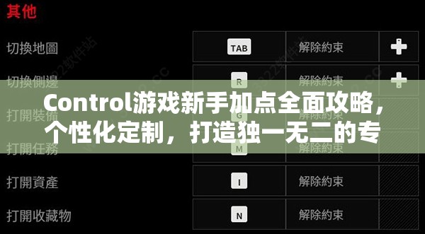 Control游戏新手加点全面攻略，个性化定制，打造独一无二的专属战斗风格