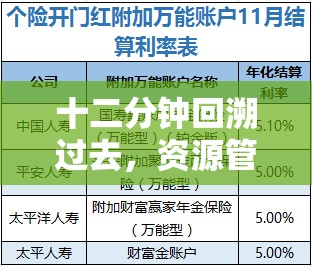 十二分钟回溯过去，资源管理中重要性及高效应用方法的深度解析