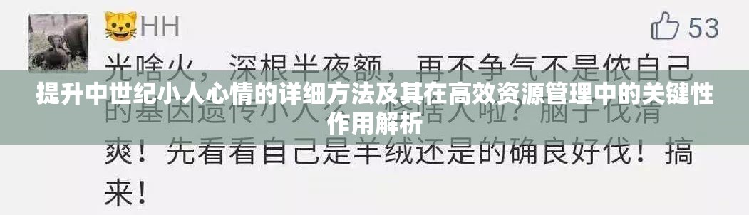 提升中世纪小人心情的详细方法及其在高效资源管理中的关键性作用解析