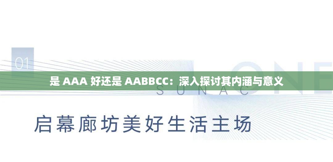 是 AAA 好还是 AABBCC：深入探讨其内涵与意义