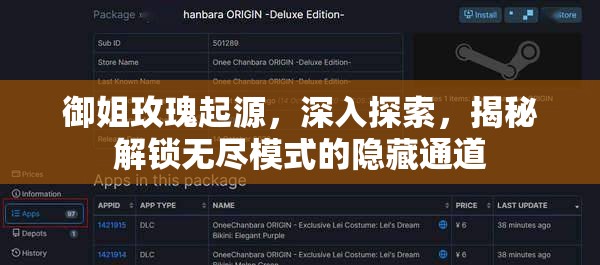 御姐玫瑰起源，深入探索，揭秘解锁无尽模式的隐藏通道