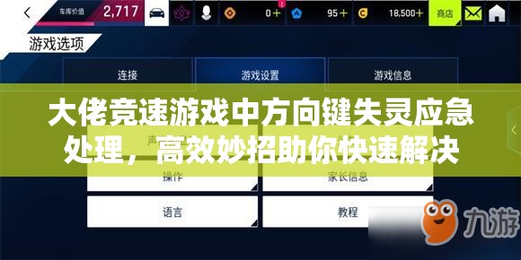 大佬竞速游戏中方向键失灵应急处理，高效妙招助你快速解决