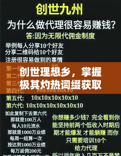 创世理想乡，掌握极其灼热词缀获取技巧与高效资源管理艺术