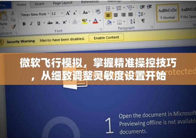 微软飞行模拟，掌握精准操控技巧，从细致调整灵敏度设置开始