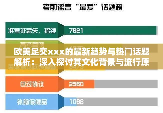 欧美足交xxx的最新趋势与热门话题解析：深入探讨其文化背景与流行原因