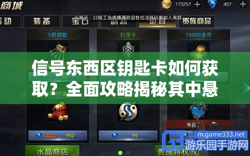 信号东西区钥匙卡如何获取？全面攻略揭秘其中悬念！