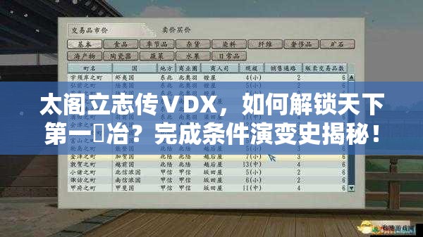 太阁立志传ⅤDX，如何解锁天下第一鍛冶？完成条件演变史揭秘！