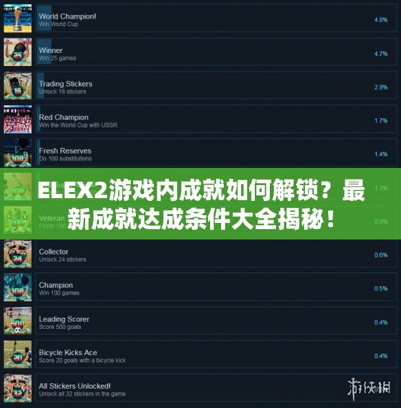 ELEX2游戏内成就如何解锁？最新成就达成条件大全揭秘！