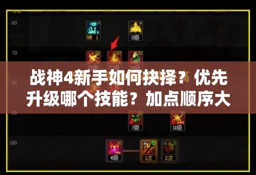 战神4新手如何抉择？优先升级哪个技能？加点顺序大揭秘！