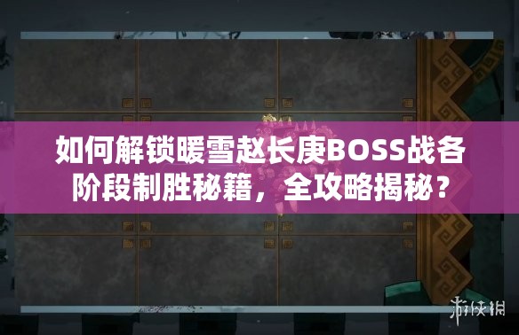 如何解锁暖雪赵长庚BOSS战各阶段制胜秘籍，全攻略揭秘？