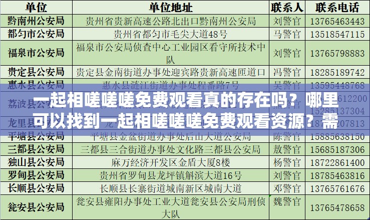 一起相嗟嗟嗟免费观看真的存在吗？哪里可以找到一起相嗟嗟嗟免费观看资源？需要注意的是，未经授权的免费观看可能涉及侵权行为，请支持正版内容