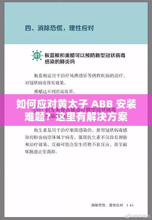 如何应对黄太子 ABB 安装难题？这里有解决方案