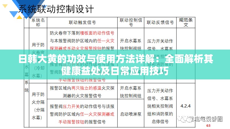 日韩大黄的功效与使用方法详解：全面解析其健康益处及日常应用技巧