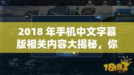 2018 年手机中文字幕版相关内容大揭秘，你想知道的都在这里