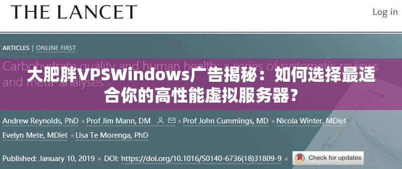 大肥胖VPSWindows广告揭秘：如何选择最适合你的高性能虚拟服务器？