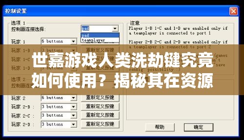 世嘉游戏人类洗劫键究竟如何使用？揭秘其在资源管理中的关键作用