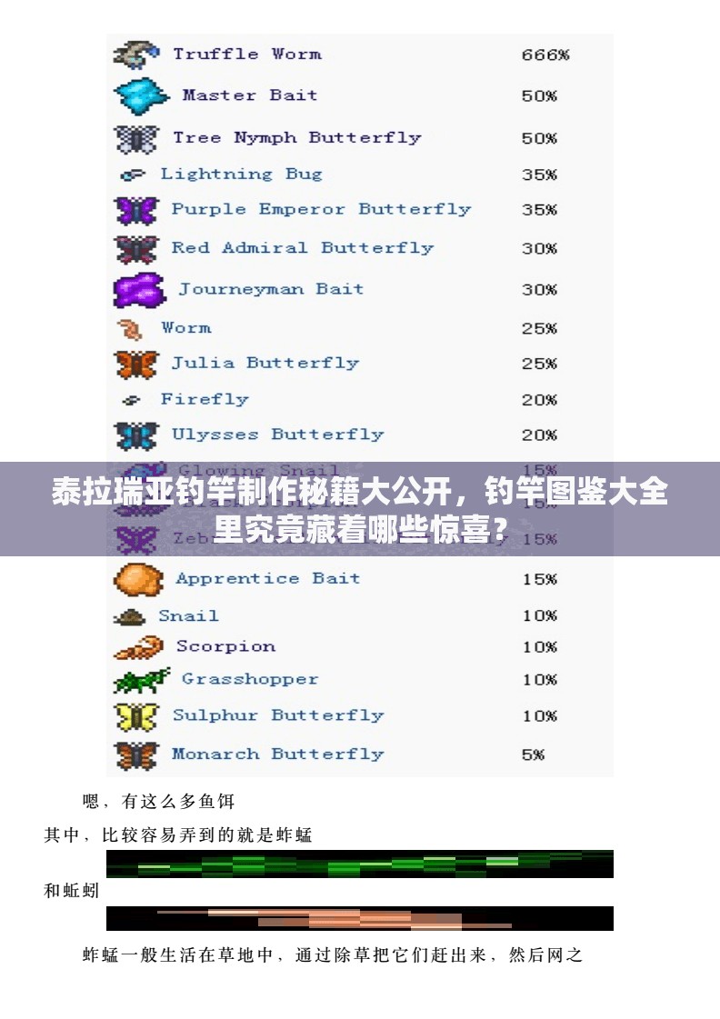 泰拉瑞亚钓竿制作秘籍大公开，钓竿图鉴大全里究竟藏着哪些惊喜？