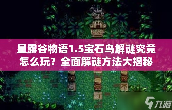 星露谷物语1.5宝石鸟解谜究竟怎么玩？全面解谜方法大揭秘！