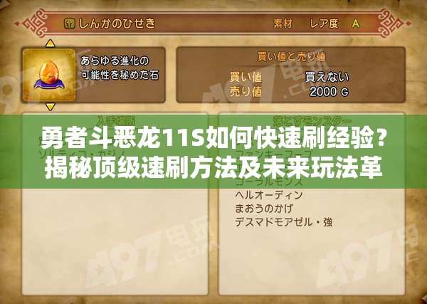 勇者斗恶龙11S如何快速刷经验？揭秘顶级速刷方法及未来玩法革新预测！